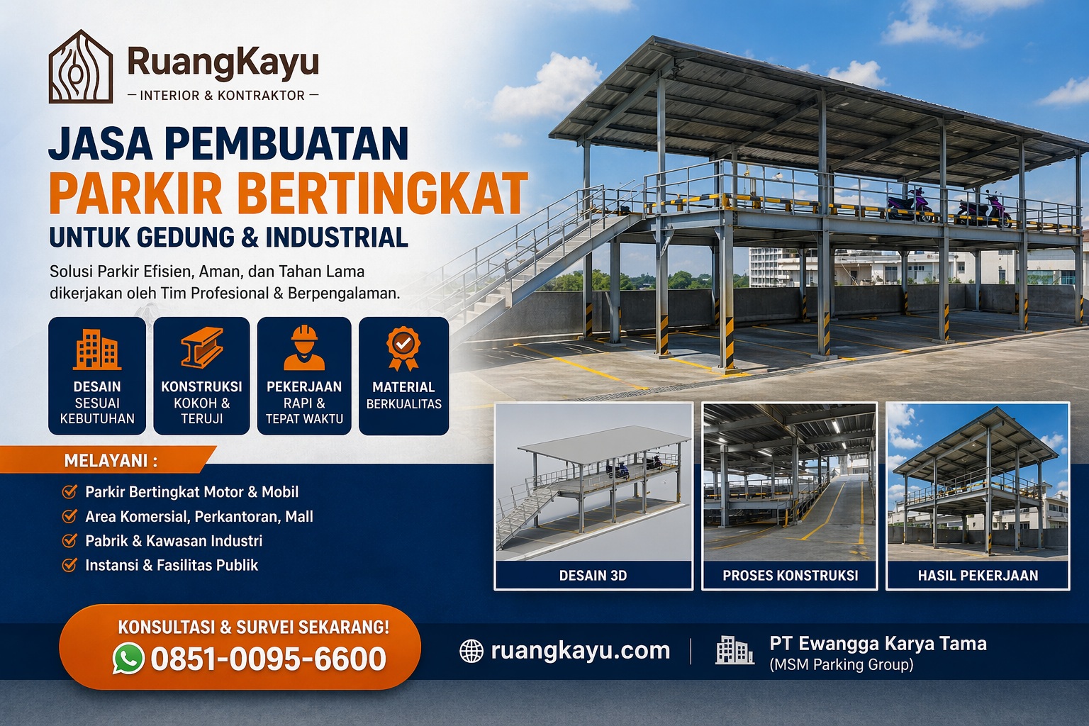 Jasa Konstruksi Bangunan Parkir Bertingkat Terbaik: Solusi Parkir Modern & Efisiensi Lahan Maksimal