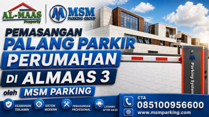 Pemasangan palang parkir perumahan