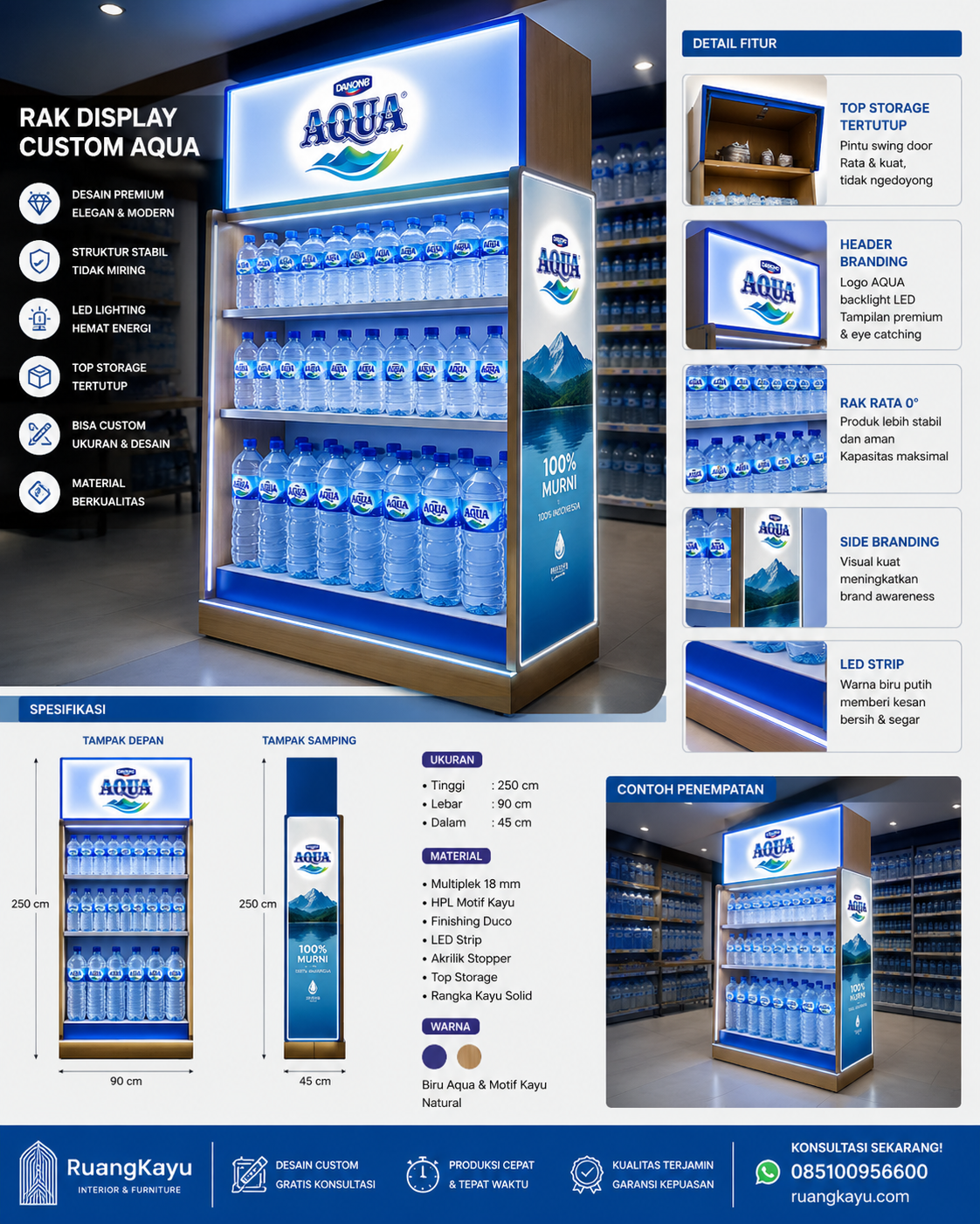 Jasa Pembuatan Rak Display Custom Premium untuk Toko & Retail – Ruangkayu.com
