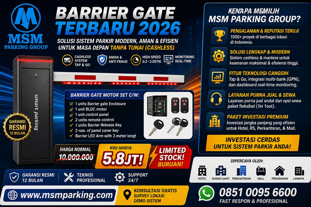 Palang Parkir Harga Termurah di Indonesia: Seri MX Hanya 5,8 Juta di MSM Parking dengan Jaminan Garansi